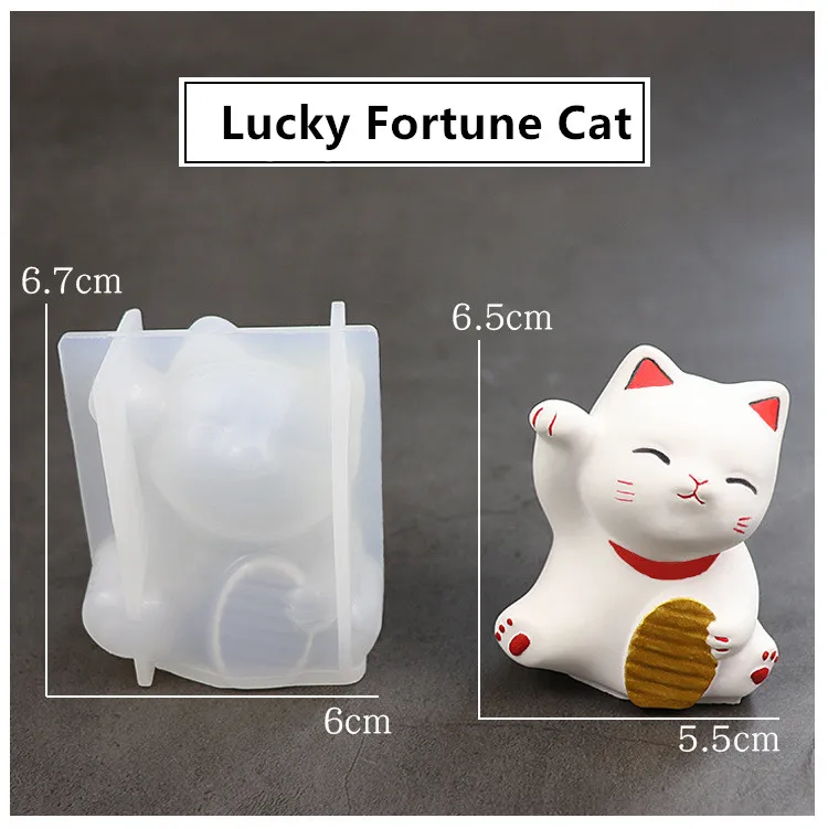 Новый DIY кошка шоколад лампы в форме свечи прессформы Лаки Фортуна Cat Силиконовые