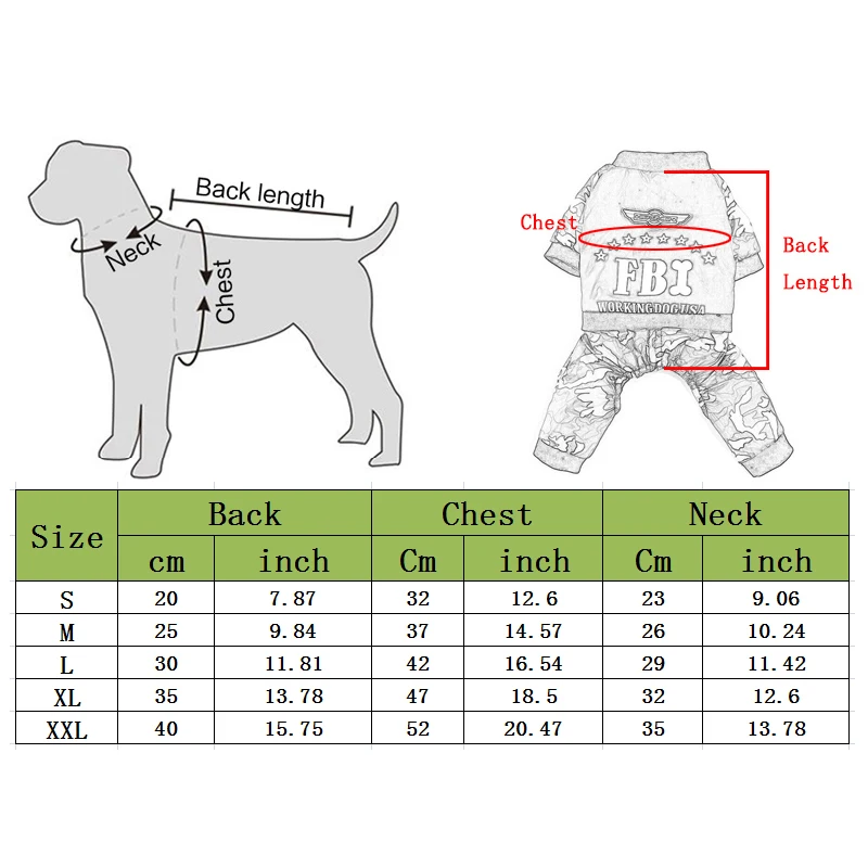 Cool FBI Pet Dog Clothes Overall Thickening Puppy Jumpsuit Costume Warm Winter Clothing For Boy Dogs Ropa Para Perros | Дом и сад