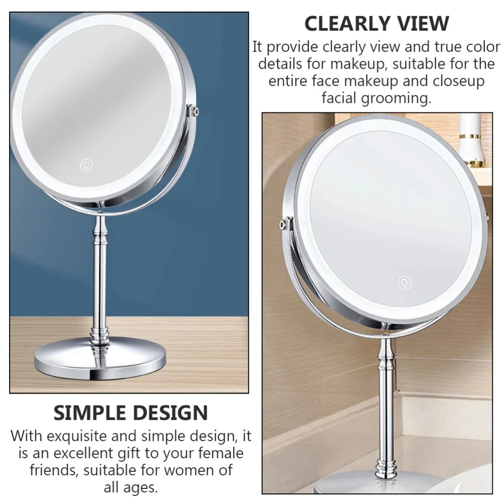 

10X Magnifying Makeup Mirror with LED Light Rechargeable Room Tabletop Mirror