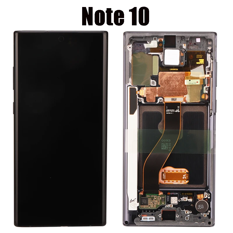 Оригинальный ЖК-экран для SAMSUNG Galaxy Note 10 N970F N9700 с рамкой сенсорный экран Plus +