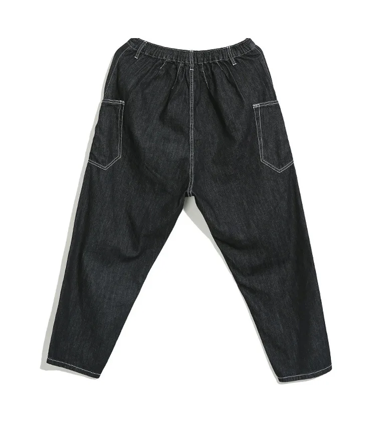 

Summer ladies jeans 2020 spring new elastic waist wash jeans street tide brand personality harem pants 195005