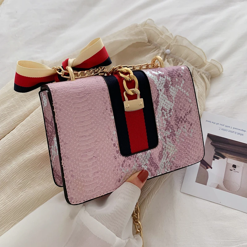 Модная брендовая женская сумка из искусственной кожи под змеиную кожу