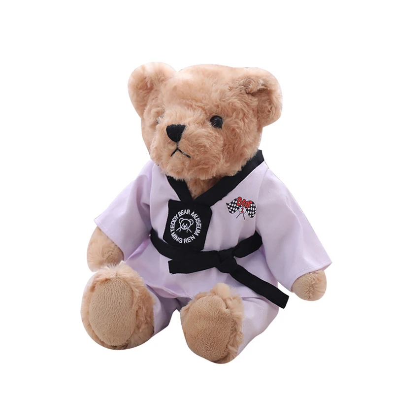 PP Cotton Filling Taekwondo Bear Kids Children Plush Doll Toys Taekwondo Suits Club Souvenirs Taekwondo Lovers Cuddle Doll Suits