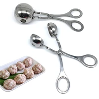 2pcs stainless steel ball maker non stick meat baller tongs cake pop maker cookie dough scoop tongs for meatball