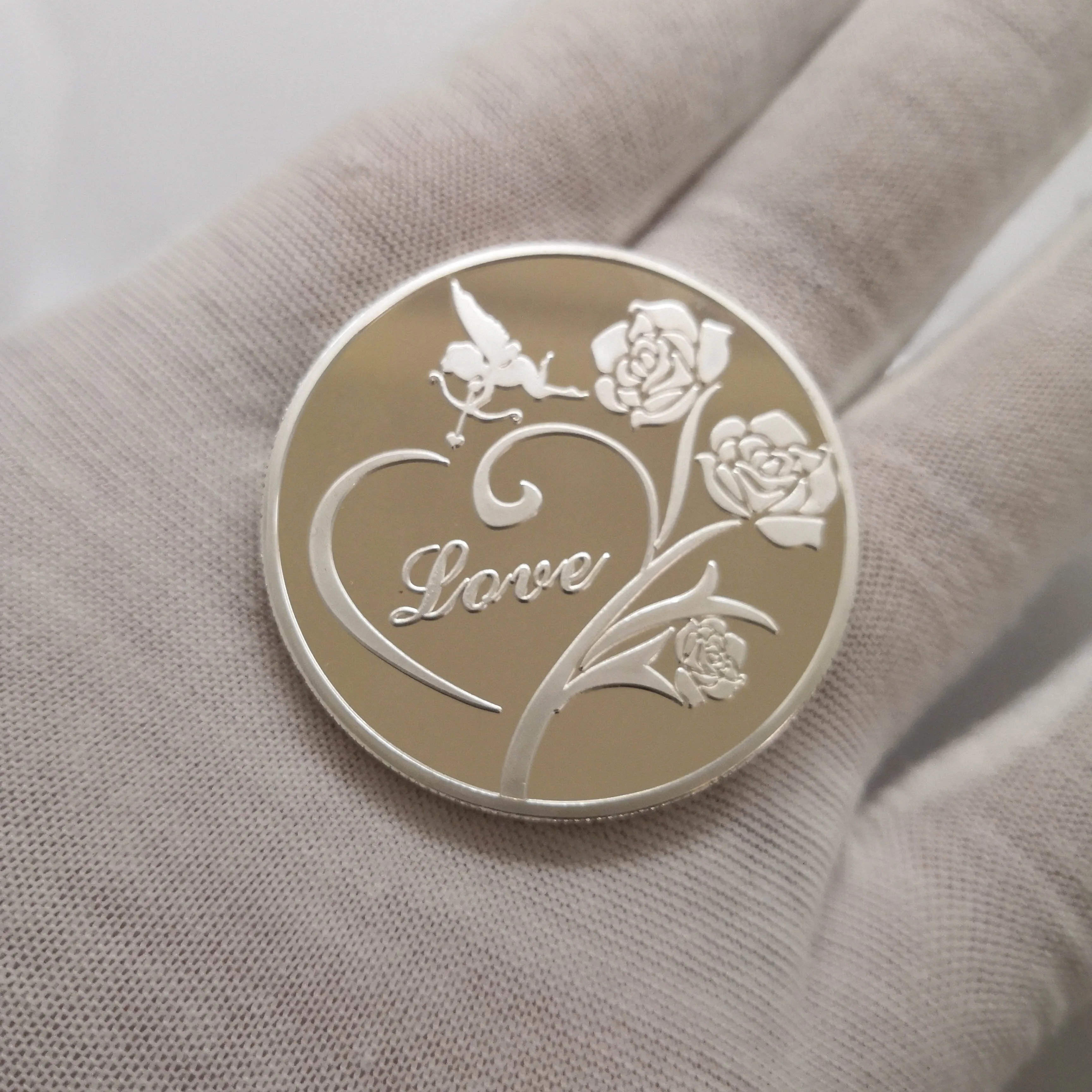 2019 г. монета в виде любимого сердца рождественский подарок Посеребренная 40 мм