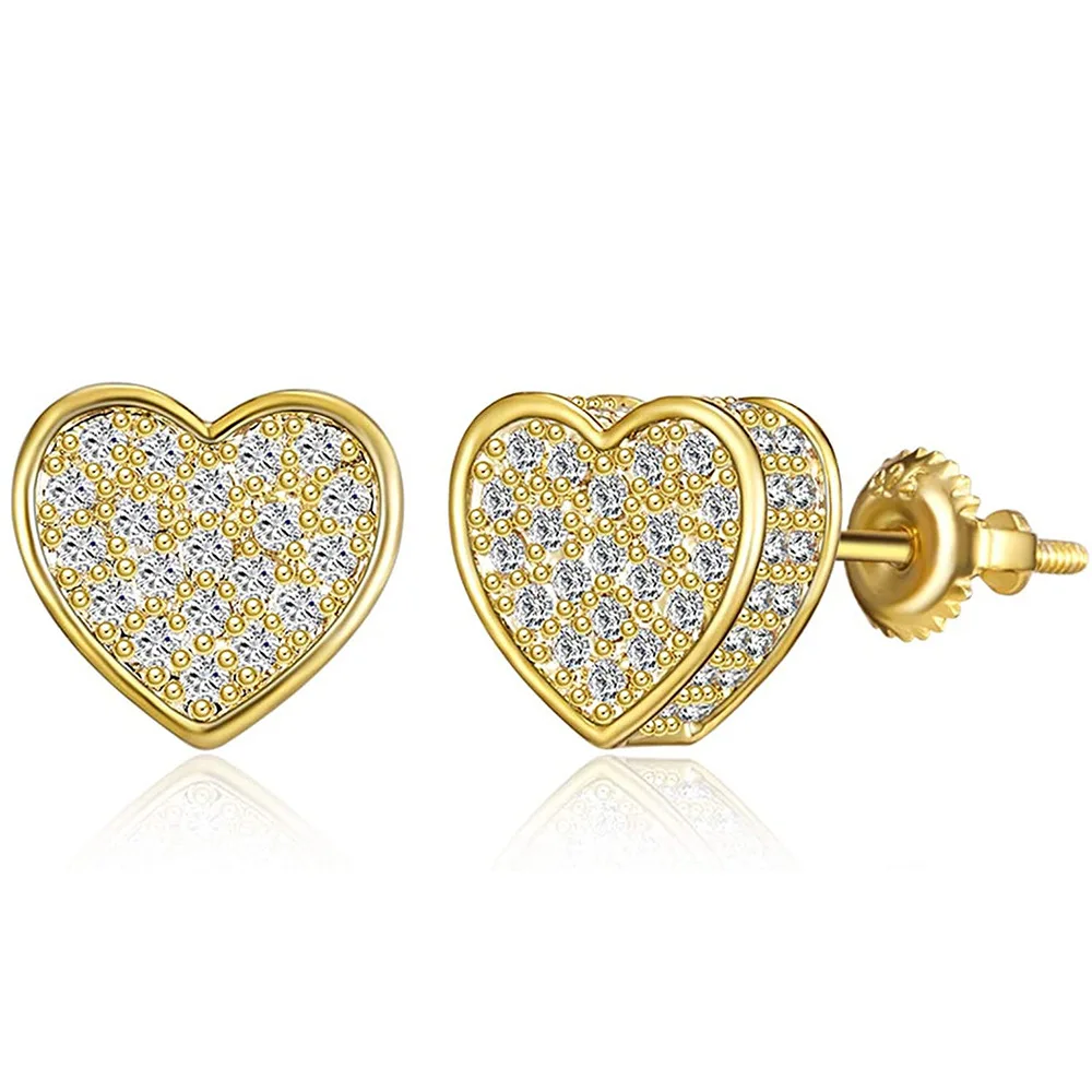 

Korean Luxury Rhinestone Stud Earring For Women Girl Heart Zircon Simple Fashion Statement Earrings Bride Wedding Jewelry