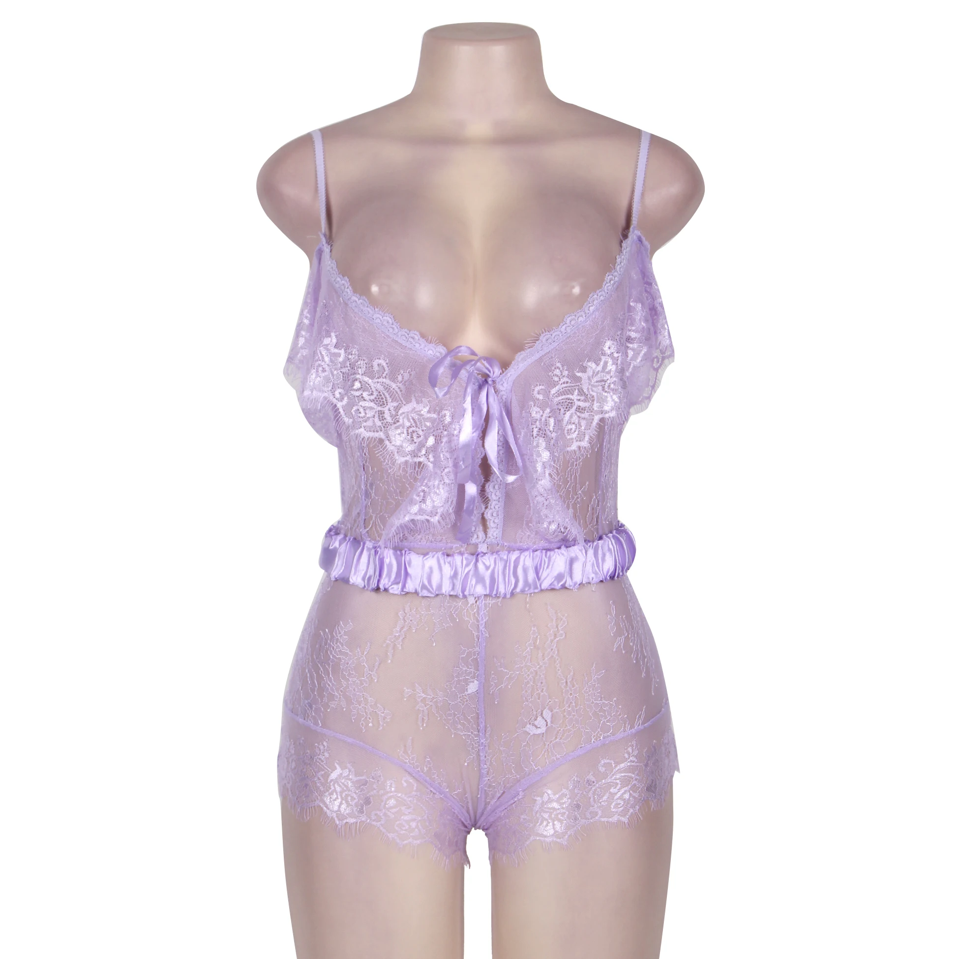 Женский кружевной комбинезон с ресничками романтичное фантазийное черное боди