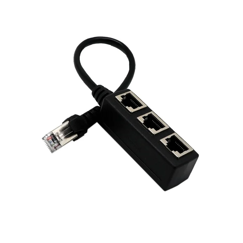 Разветвитель RJ45 3 в 1 сетевой Ethernet-адаптер для сетевого удлинителя с штекера на 2/3