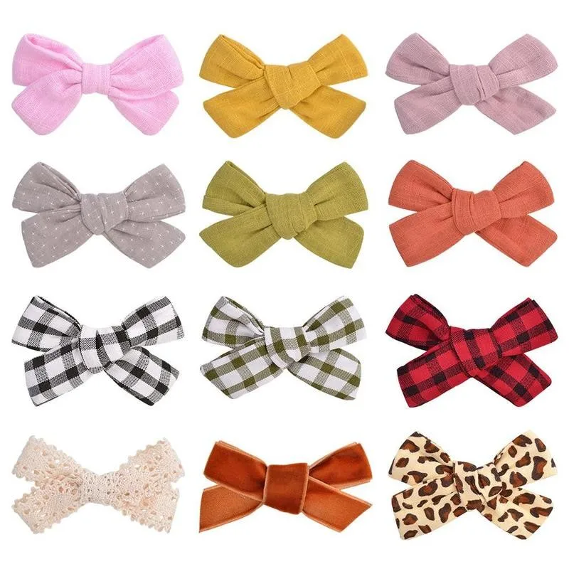 

1pcs Fashion Girls Hairpin Hair Accessories color Plaid Bow Hair Clips Girls Cute Hairpin Hairwear Baby Bow Hair Clips