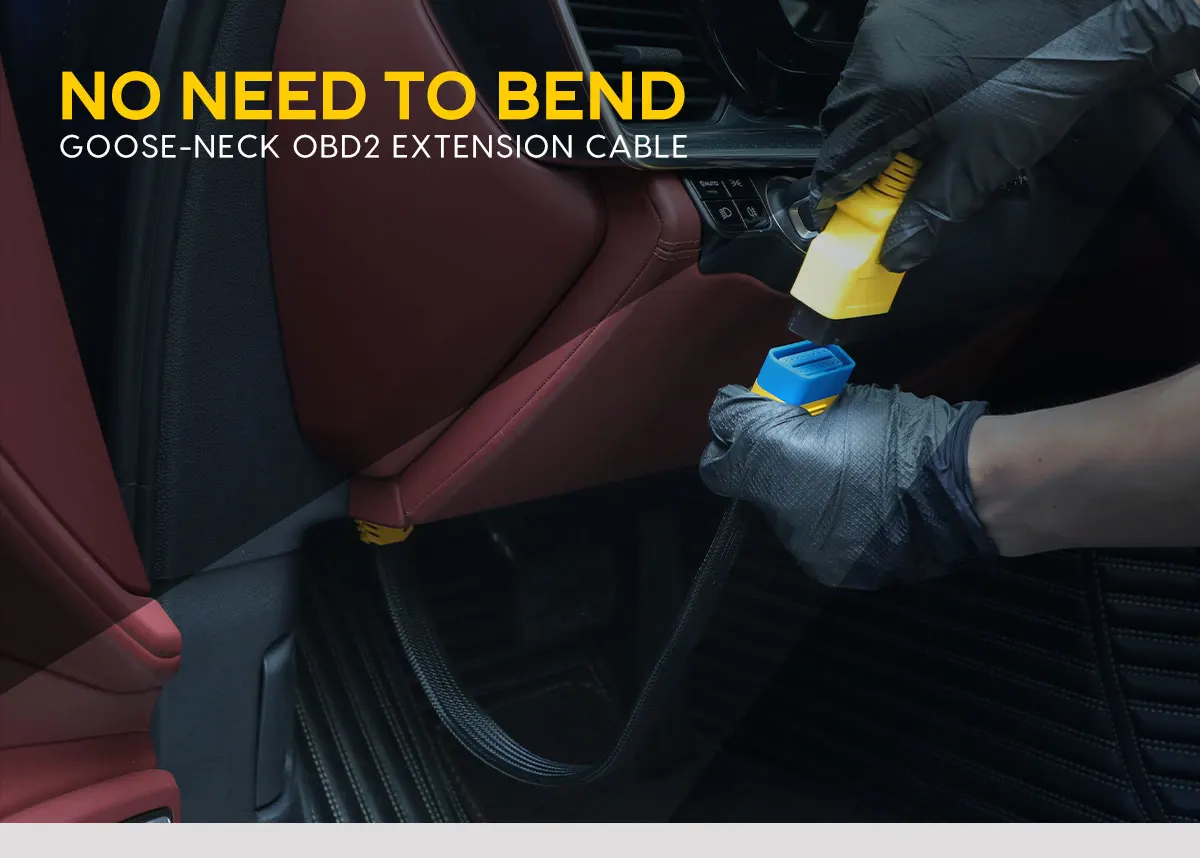Усиленный гибкий удлинитель AUTOOL OBD2 II 60 см кабель штырь-гнездо 16-контактный OBDII -