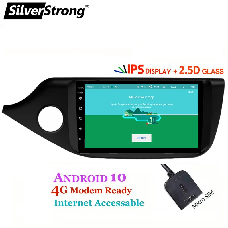 SilverStrong Android10.0 IPS автомобильный 2DIN GPS для KIA Ceed Android 2012 2016 Cee 'd Navi с опцией DSP DAB TPMS