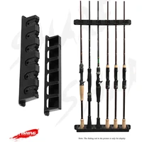 as fishing vertical 6 rod rack fishing pole holder wall mount modular fishing pole bracket display stand organizer support