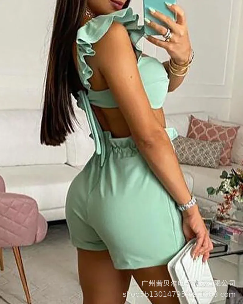 

2021 summer new green sexy suit