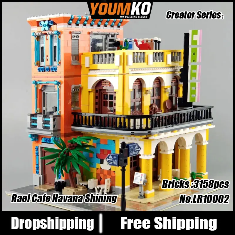 

Rael 10002 серия кафе Гавана блестящие строительные блоки 3158 шт. кирпичи игрушки подарок образовательные модели наборы