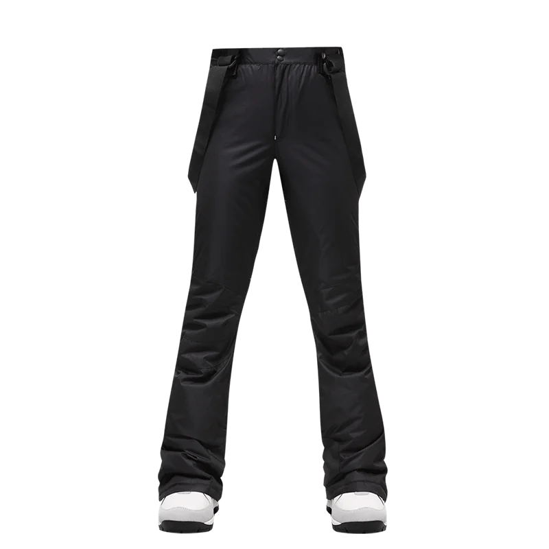 MUTUSNOW Skiing Pants Women's New Arrival Ski Trouser Snowboard Female High Quality Snow Pants Windproof Waterproof Breathable - Color: Black