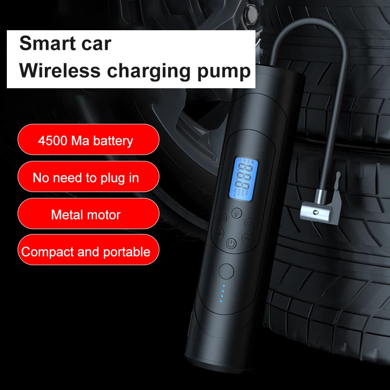 

4500mAh 15/Min Air Compressor 150 PSI Tire Inflator Electric Auto Pump For Car Motorcycle Bike With Digital LCD Screen LED Light