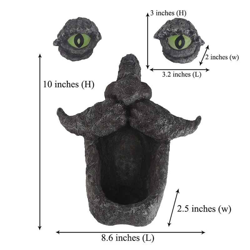 

Tree Face-shaped Birds Feeder with Big Open Mouth Assemblable Resin Craft Decoration for Garden Outdoor Hogard