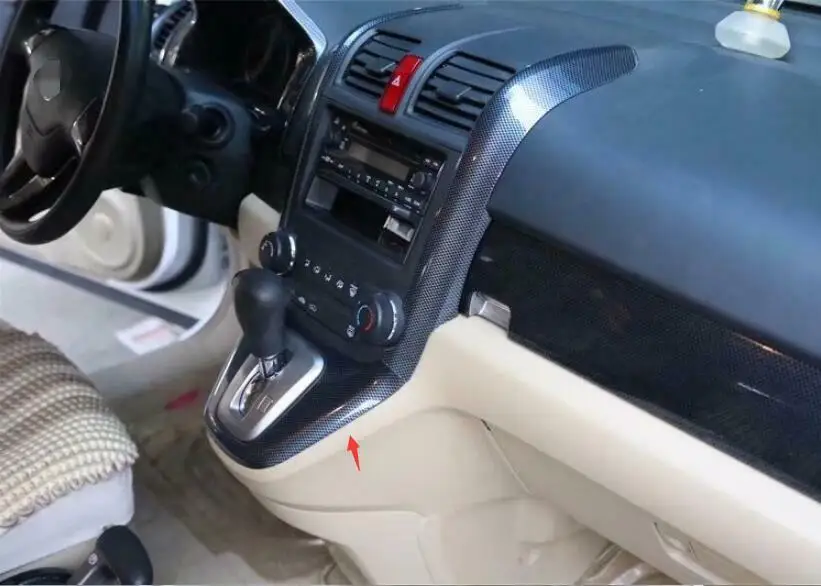 Для Honda CR-V CRV 2007-2011 центральная консоль из углеродного волокна рама переключения