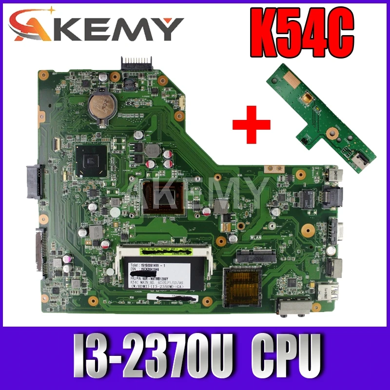 

Akemy For Asus X54C K54C Laptop motherboard hm65 REV.3.0 With I3-2370U test good