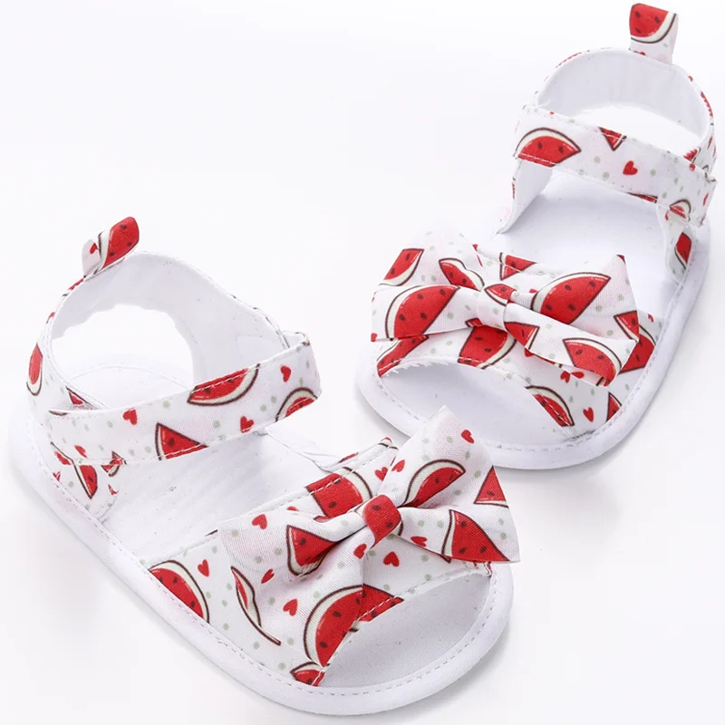 [simfamily] 100%Cotton Sandals Newborn Baby Shoes Summer Soft Style Boy Girl Cute Cartoon Printed Sole | Мать и ребенок