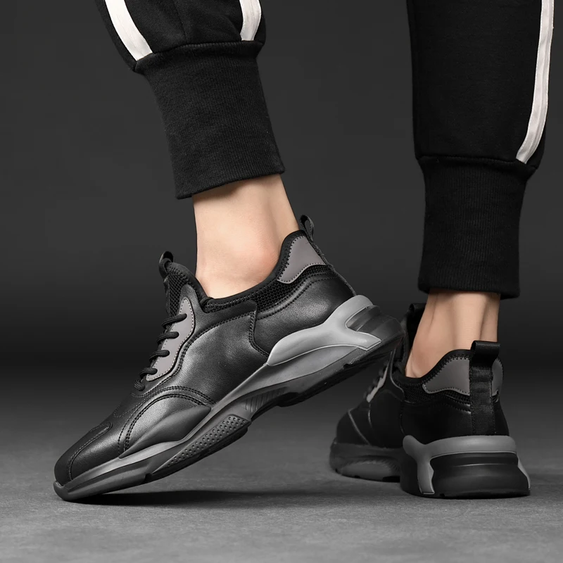 

2021 new Men's casual shoes fashion genuine leather sneakers man sports shoes male outdoor men Cow leather walking shoes