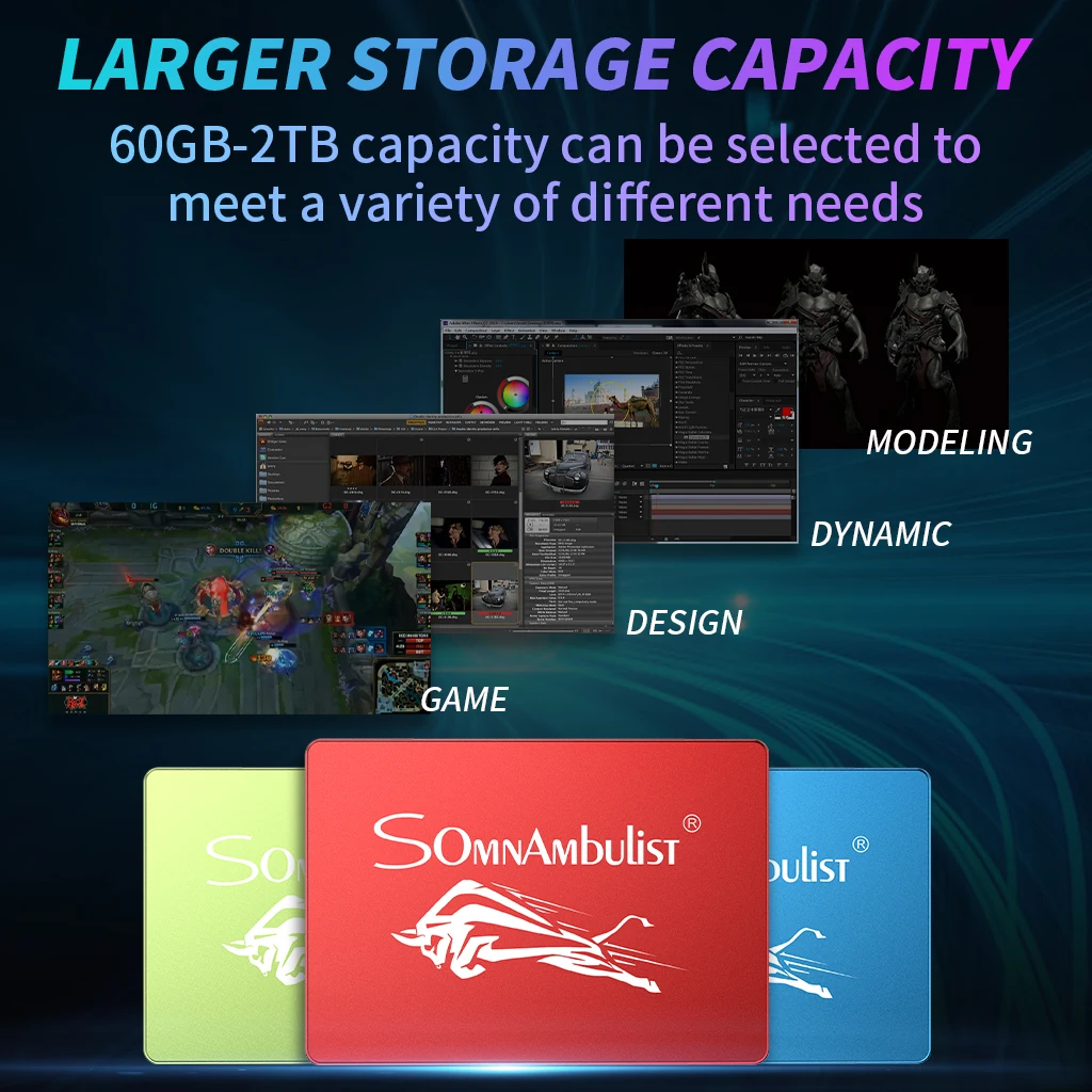 SOMNAMBULIST metal bullfighting SSD 2.5``SATA3 Hdd 120gb ssd 240gb 480gb 960GB internal solid state drive laptop desktop |