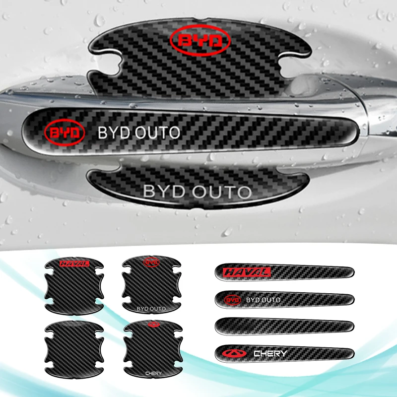 

8pcs 3D Carbon Fiber Door Handle Anti-scratch Protection Sticker for BMW M F10 F30 E46 E60 E90 E34 E70 Serie Car Accessories