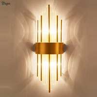 post modern luxury led wall scones gold steel glass led wall lamp wall mounted lamps led lamparas fixtures