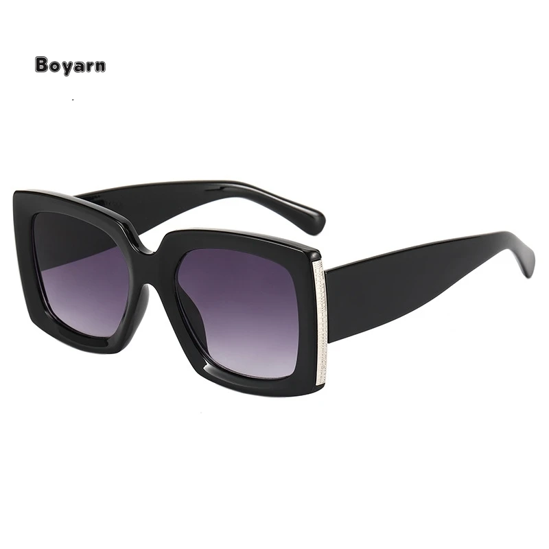 

Boyarn New Boyarn Fashion 2022 Big Frame Sun Glasses during Square Feet Wide Sunglasses Street Snap Women UV400 Plastic Adult