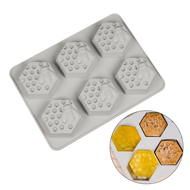Качественное свадебное Силиконовое мыло медовая Пчела 6 форм для поделок куб