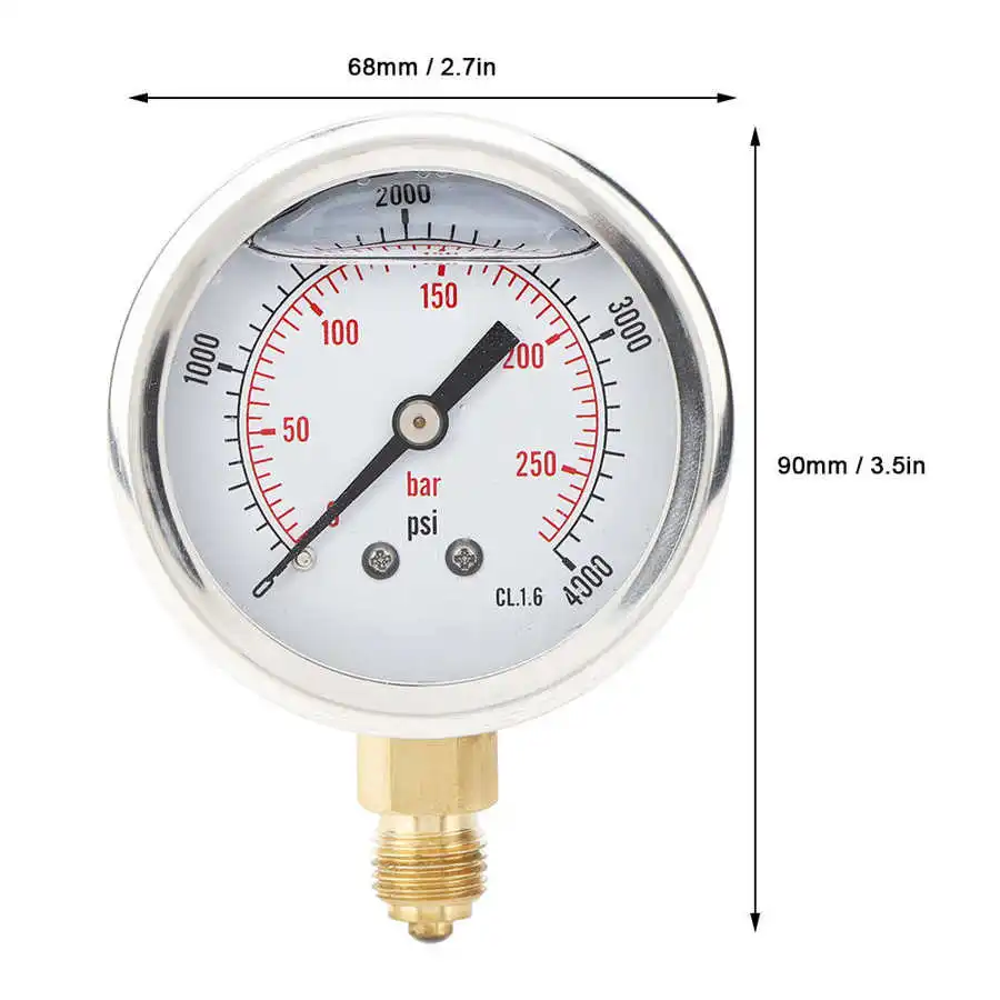 Фотоэлемент 1/4BSP Y60 радиальный манометр с масляным наполнением инструмент для