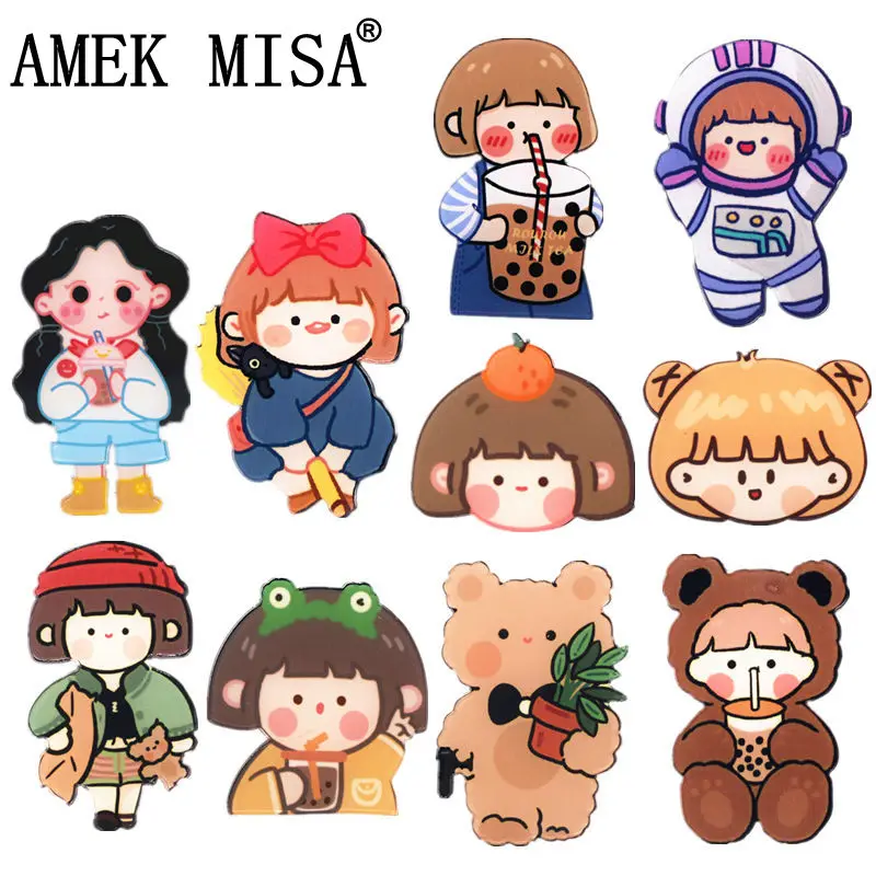 

10 шт./лот акриловые Croc очаровательные аксессуары Мультяшные пузыри молоко чай девочки украшения для обуви дизайнерские для jibz детские пода...