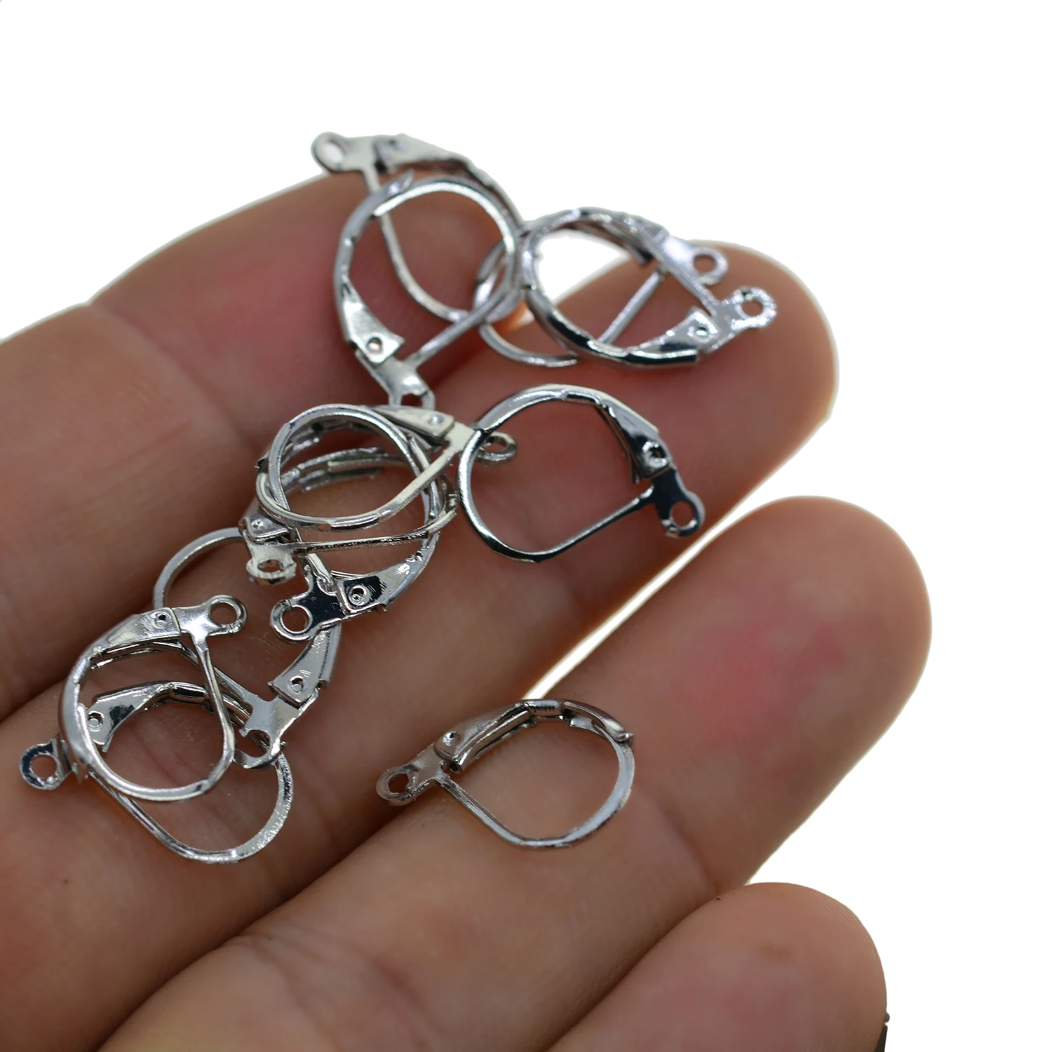 100 шт. французские серьги зажимы для ушей с крючком D овальная открывающаяся петля