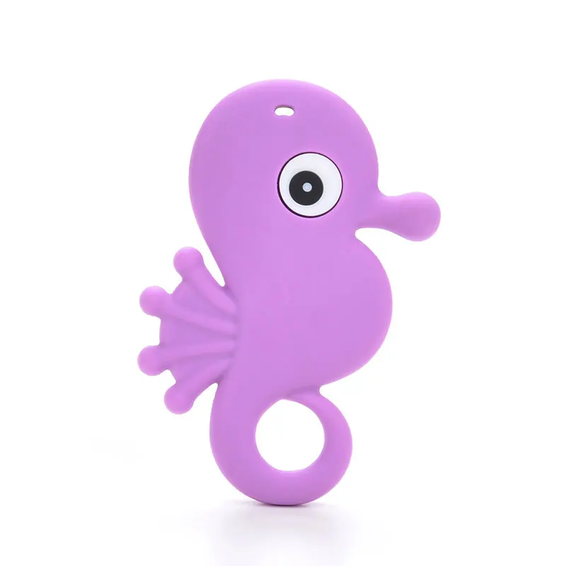 Seahorse 02 1 шт., детский прорезыватель, мультяшный осьминог, морская лошадь, животные, соска, цепочка, ожерелье, Пищевая силиконовая гитара, детский грызунок - Цвет: Seahorse 02