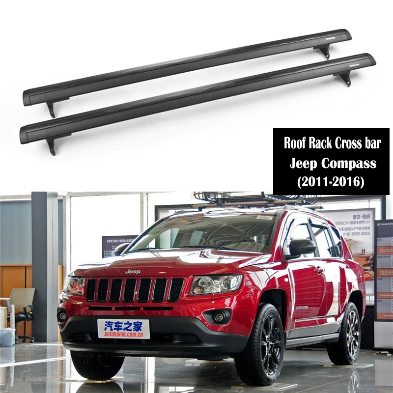 Lega di alluminio Portapacchi Per Jeep Compass 2011-2016 Rails Bar Portapacchi Bar top Cross bar Rack Ferroviarie scatole