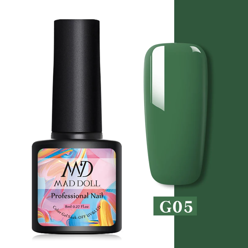 G05 MAD DOLL, 8 мл, сверкающий УФ-гель, Блестящие Блестки, маникюрный лак для ногтей, УФ-гель для ногтей, отмачиваемый, Рождественская серия, УФ-гель, блестящий лак с блестками - Цвет: G05