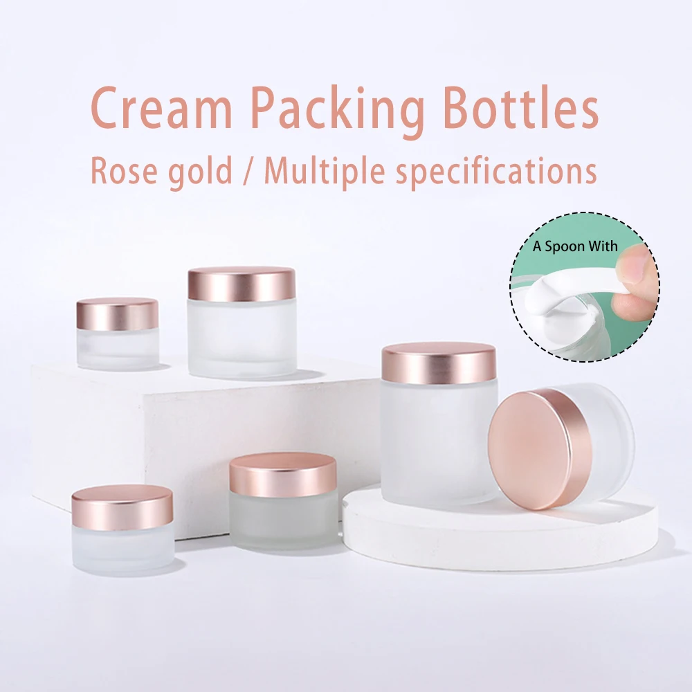 

Clear Frosted Glass Cream Jar Cosmetic Container Lid Glass Bottle Empty Jars Refillable Botter 5g 10g 15g 20g 30g 50g 60g 100g