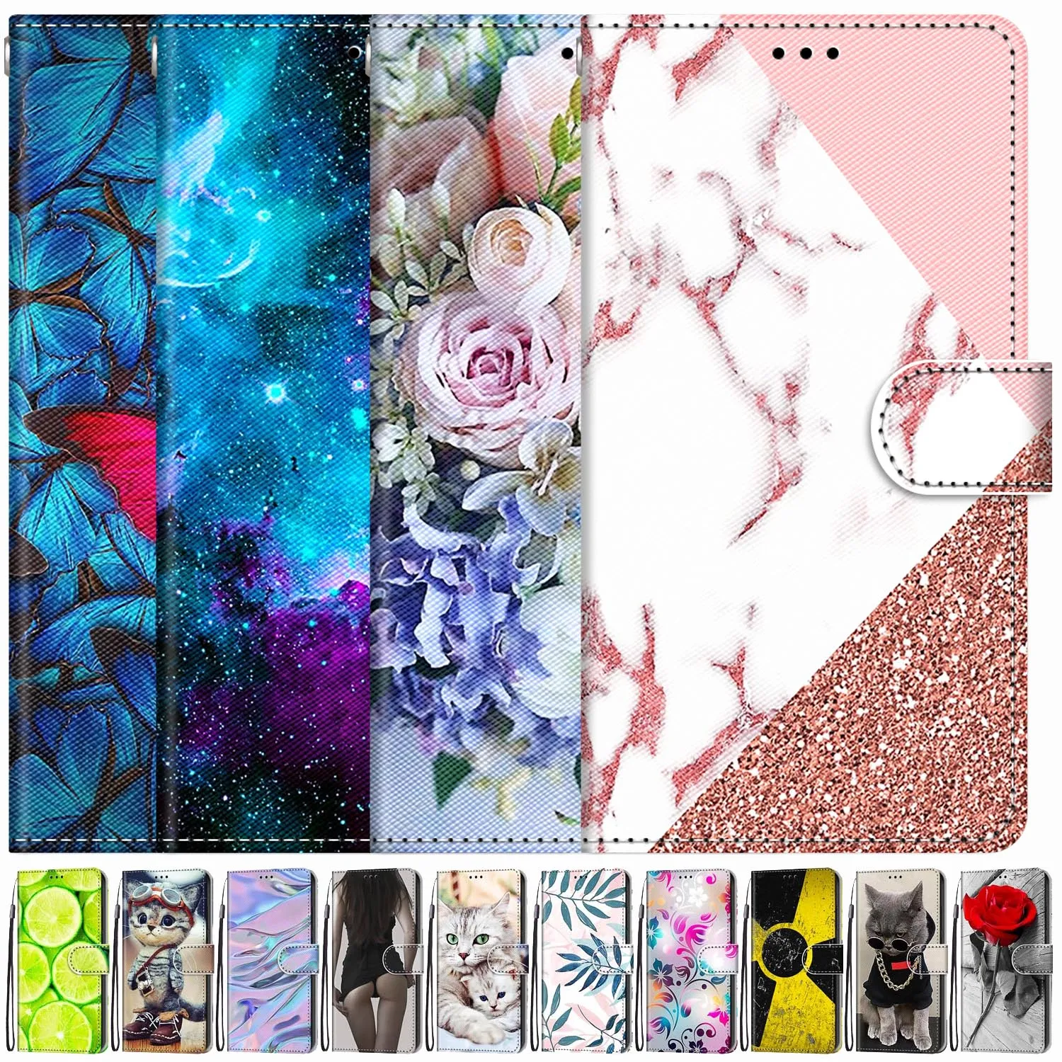 

Flip Leather Wallet Card Case For Oppo A54 A72 A74 A93 5G Cover Phone Case For Oppo A16 A53 A53s A55 A73 A93s 4G 5G Stand Fundas