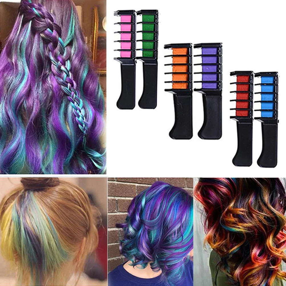 Мелок для волос мини расческа временная 6 цветов окрашивания девочек вечерние и