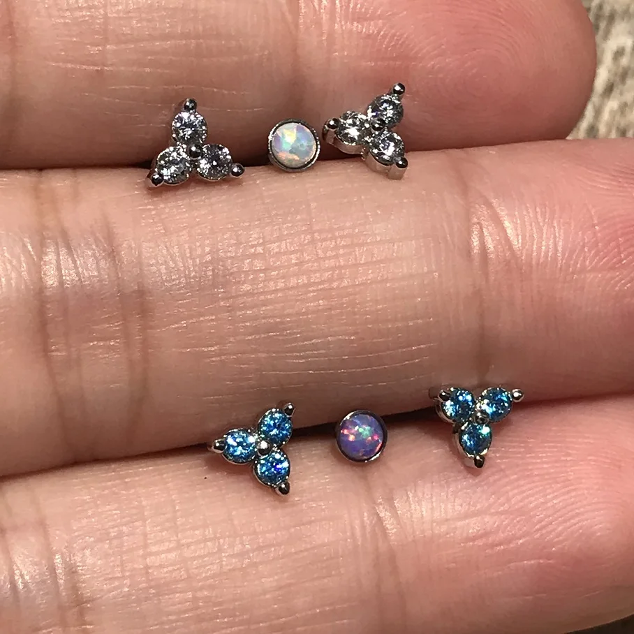 Новое поступление 3 шт./компл. ювелирные изделия для пирсинга с опалом из