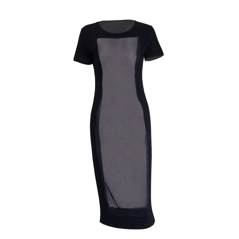 

2020 Hot Fashion Sexy Bandage Hip Dress Mesh Perspective Club Wear evening dresses long luxury party dress dress women