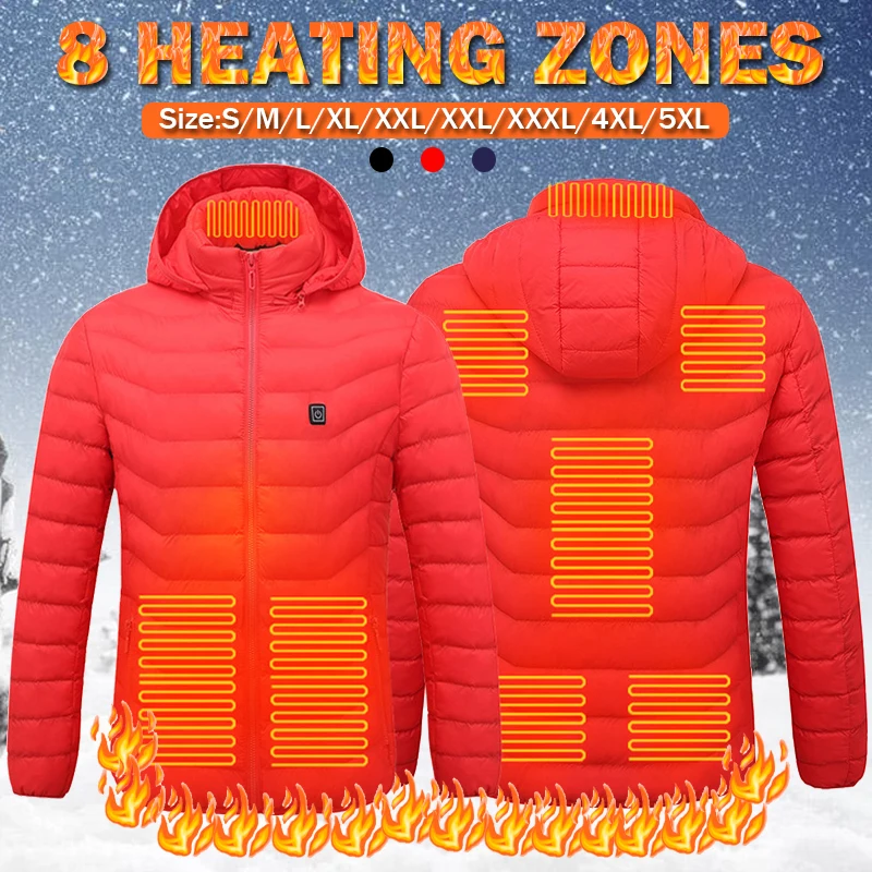 

Men Women Winter Smart Heating jacket USB Infrared Electric 8 Areas Heating Vest Outdoor Sports Hiking Coat Warm Heated Vest