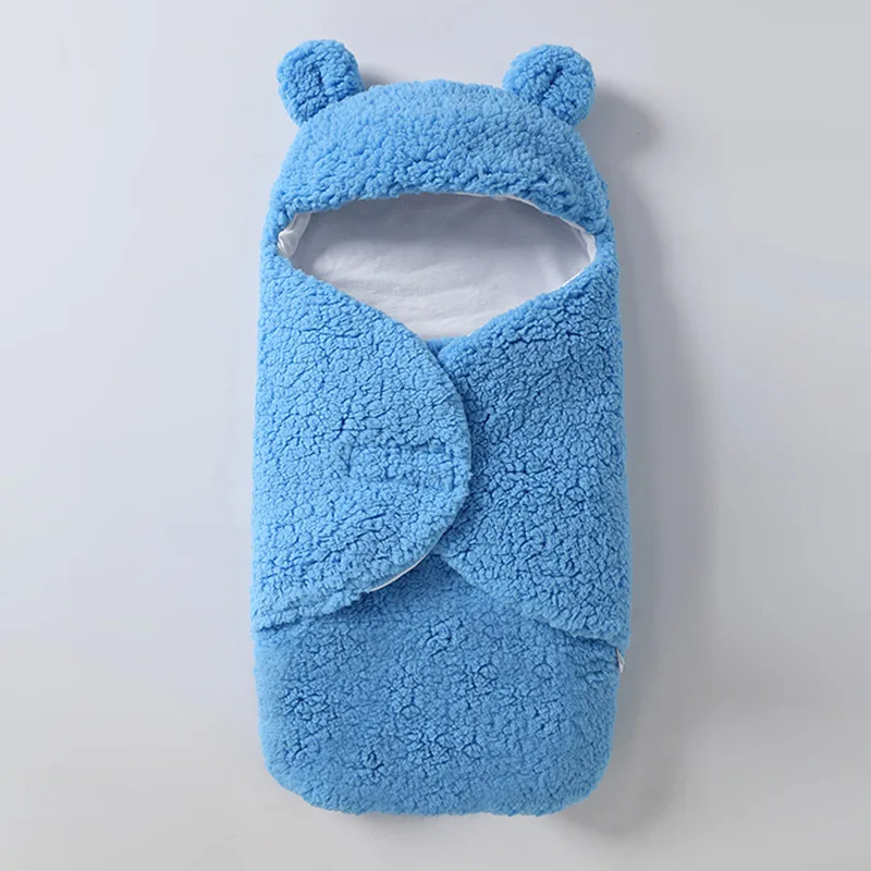 

NEW Winter Thickening Baby Sleeping Bag Envelope For Newborn Baby Swaddle Blanket Wrap Cute Sleeping Bags Solid Baby Bedding0-6M