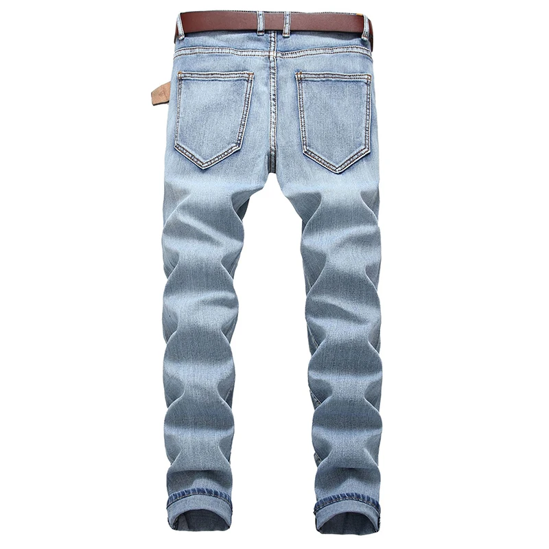 Джинсы мужские стрейчевые светильник брюки из денима облегающие четыре сезона |