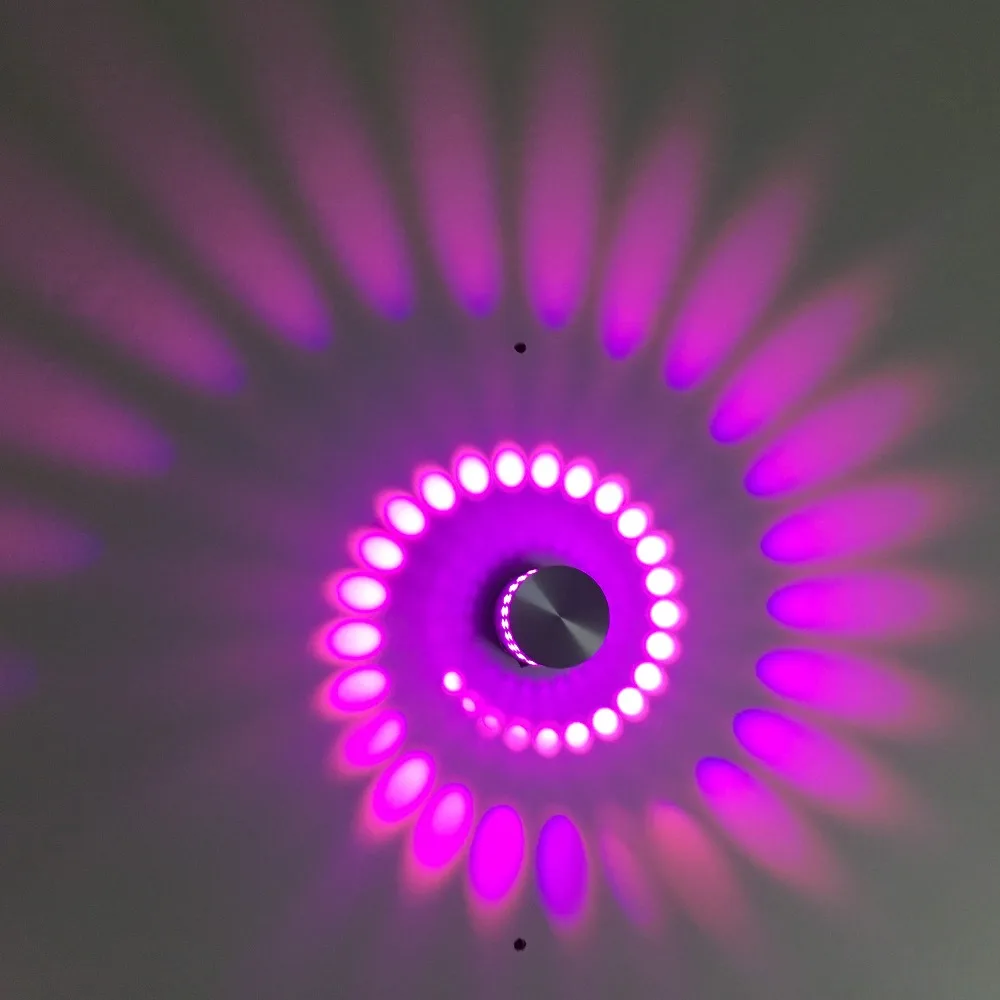 Современный светодиодный настенный RGB-светильник на спирали 3 Вт пустотелый