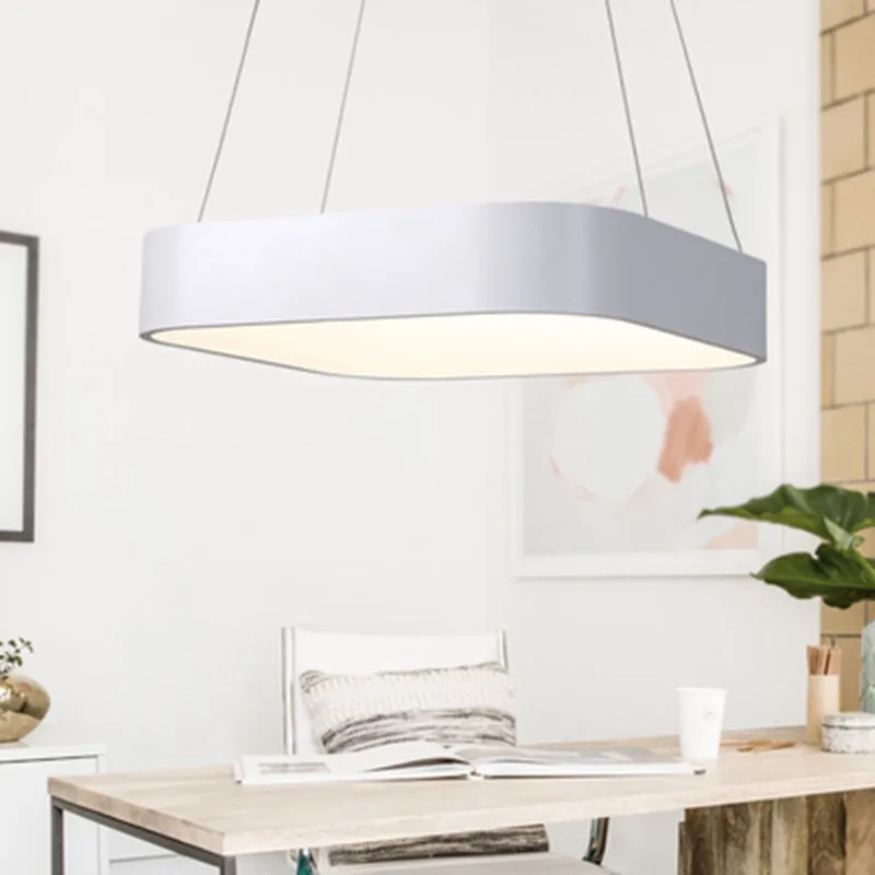 Современный простой квадратный светодиодный подвесной светильник для столовой