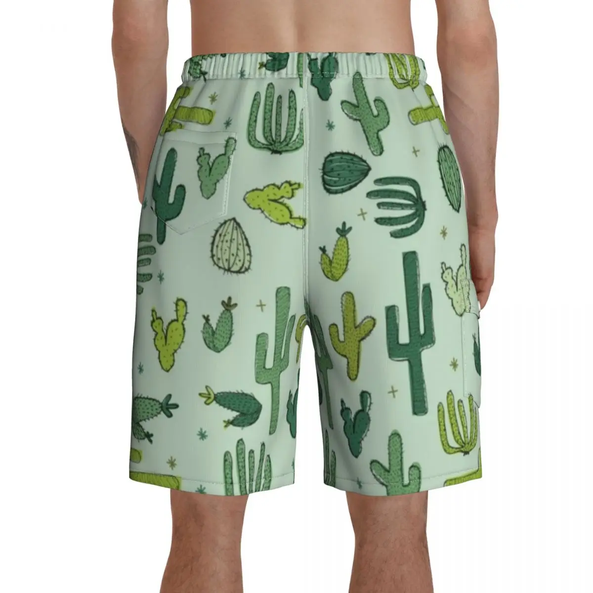 

Cactus Board Shorts Polyester Swimming Trunks Beach Funny Men Swim Trunks