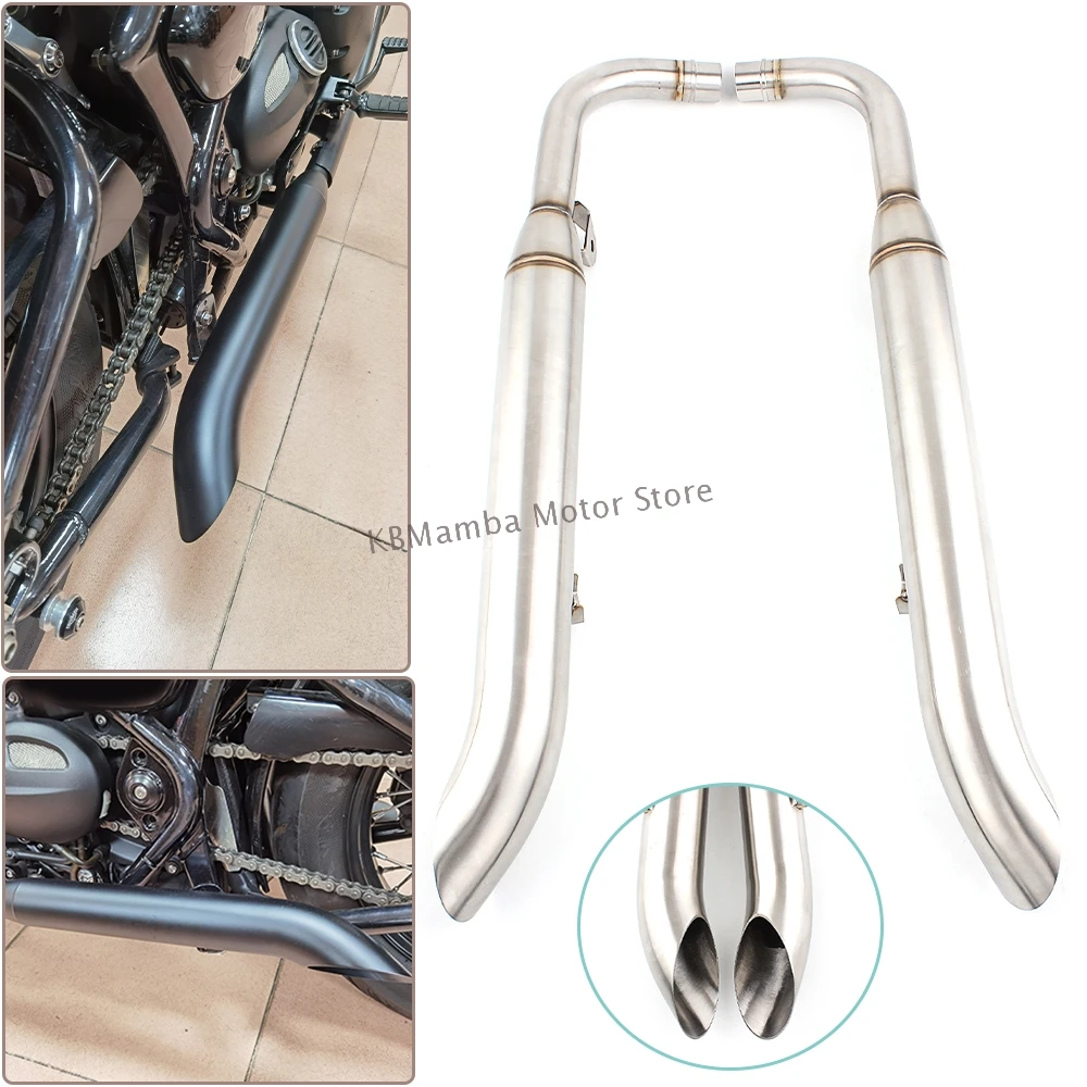 

Motorcycle Left & Right Twin Slash Cut Muffler Exhaust Pipe For Triumph Bonnieville Bobber T100 T1200 Tail Tube Silencer