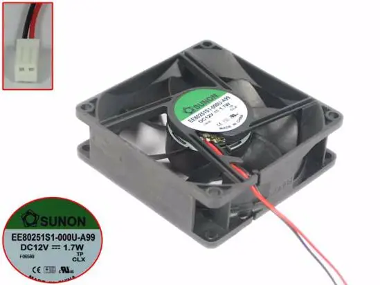 SUNON EE80251S1 000U A99 AC/DC 12V 1 7 W 80x80x25 мм 2 провод Сервер вентилятор охлаждения|Кулеры и