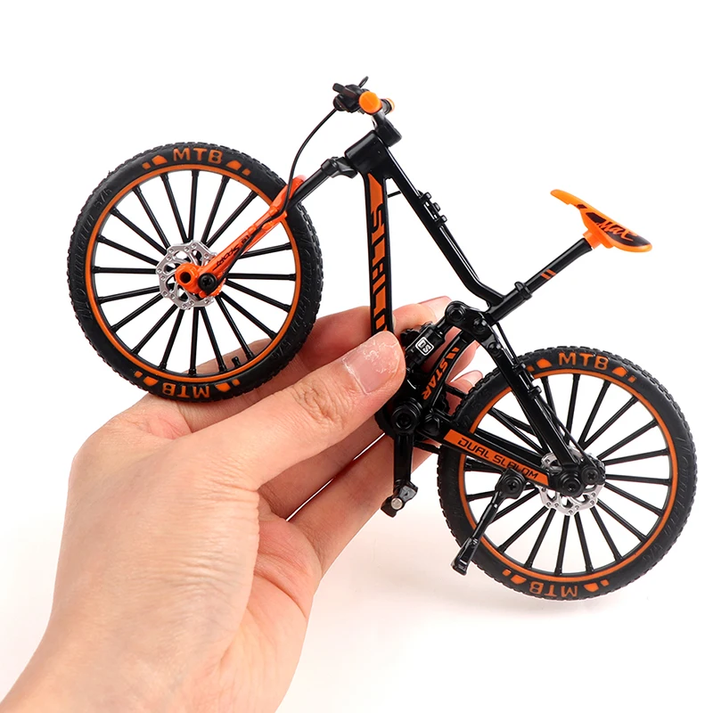 

Модель велосипеда из сплава 1:10, литой металлический палец, горный велосипед, гоночная игрушка, изгиб, дорога, имитация, коллекция игрушек дл...